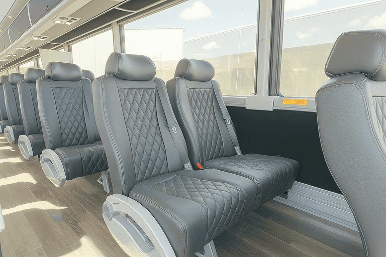 interior of Charleston Coach Bus Service charter bus