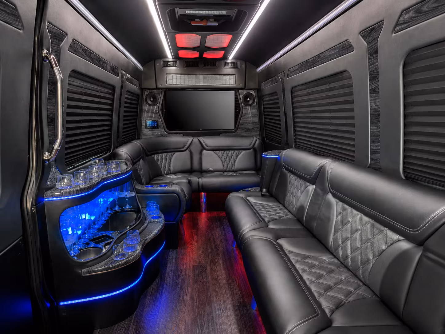 charleston 50 passenger party bus inside